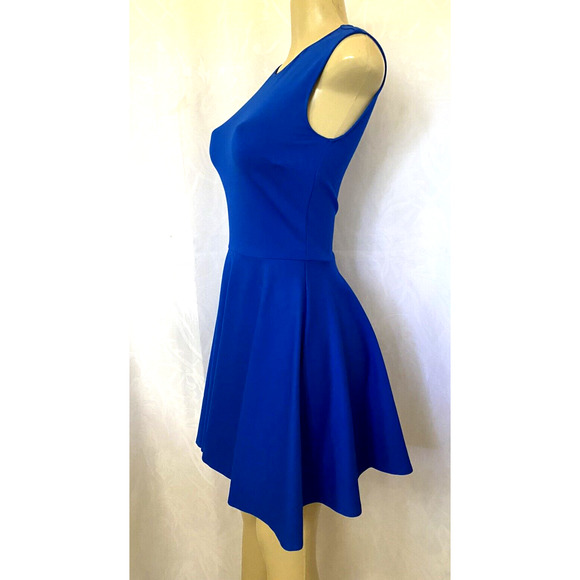 Diane von Furstenberg Jeannie Fit And Flare Dress Sleeveless Royal Blue … - Picture 4 of 8
